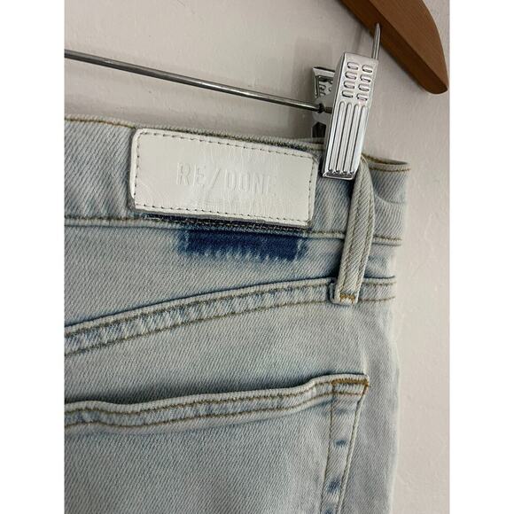 Re / Done Jeans 32 Denim 70s High Rise Crop Bootcut Jeans in Vapor Wave - Picture 9 of 12